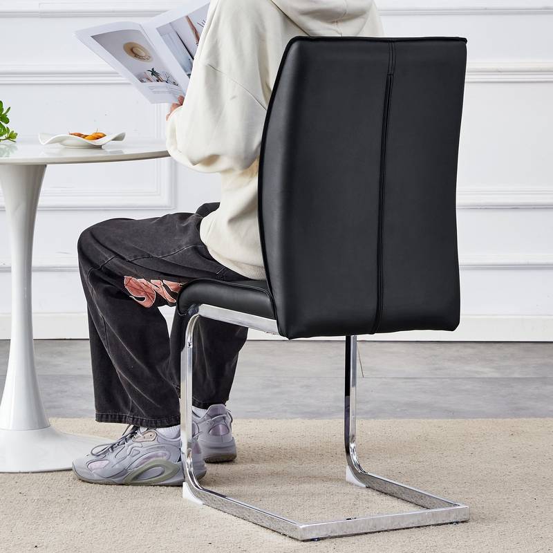 Chic Black Arch Dining Chairs - Set of Two