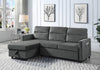 Cozy Gray Velvet Reversible Sleeper Sofa with Storage
