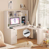 Smart Corner Desk with Storage & Outlets