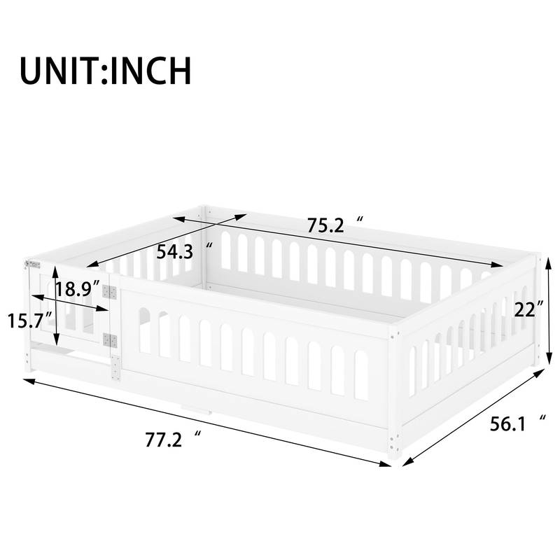Cozy Guardrail Floor Bed for Kids