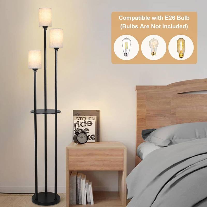 Luxe Glow Floor Lamp with Shelves