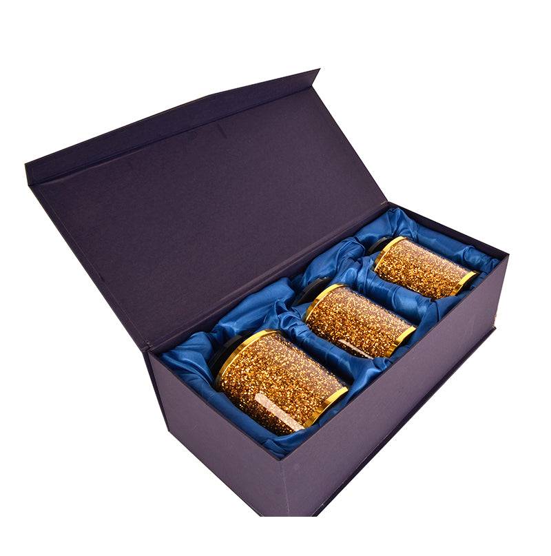 Glamour Canister Set: Tea, Sugar, and Coffee with Sparkling Tray