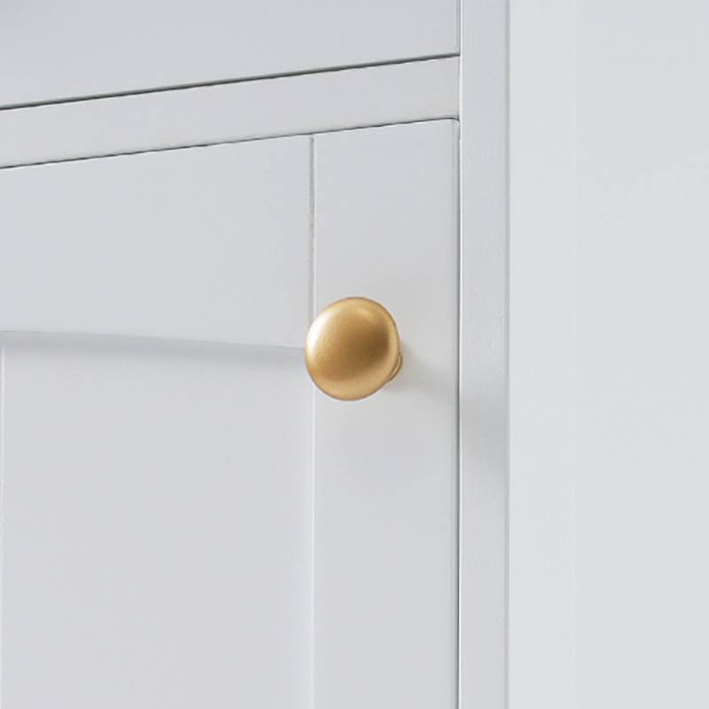 Chic Tall Bathroom Cabinet with Glass Doors & Adjustable Shelves