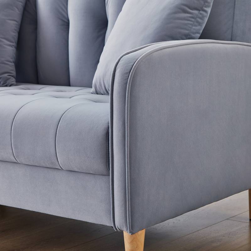 Chic Velvet Loveseat in Light Blue