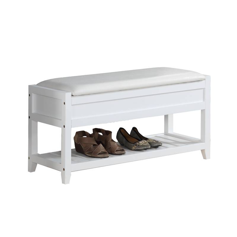 Chic Shoe Storage Bench in White