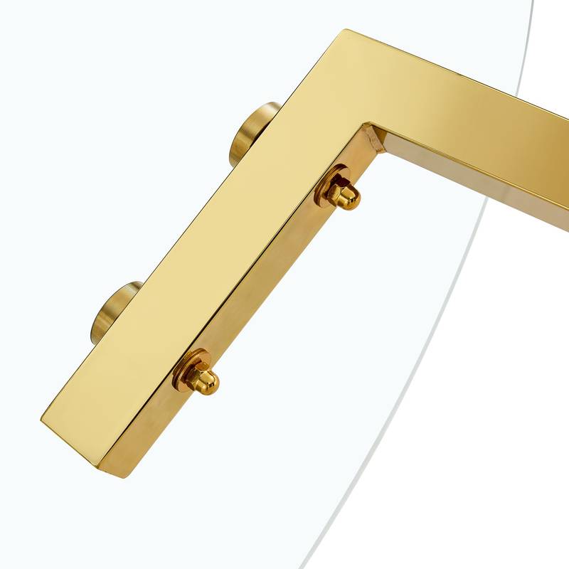 Chic Gold-Base Glass Dining Table – Perfect for Home & Office Gatherings!