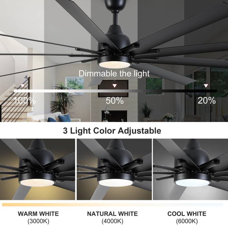Giant Black Ceiling Fan with Remote