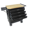 Rolling Tool Cart with Wooden Top