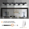 Chic Black LED Vanity Light with Crystal Shades