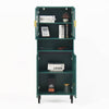 Stylish Green Glass Door Bookcase - Versatile Storage for Any Room