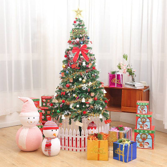 Sparkling LED Christmas Tree with Stylish Skirt and Guardrails