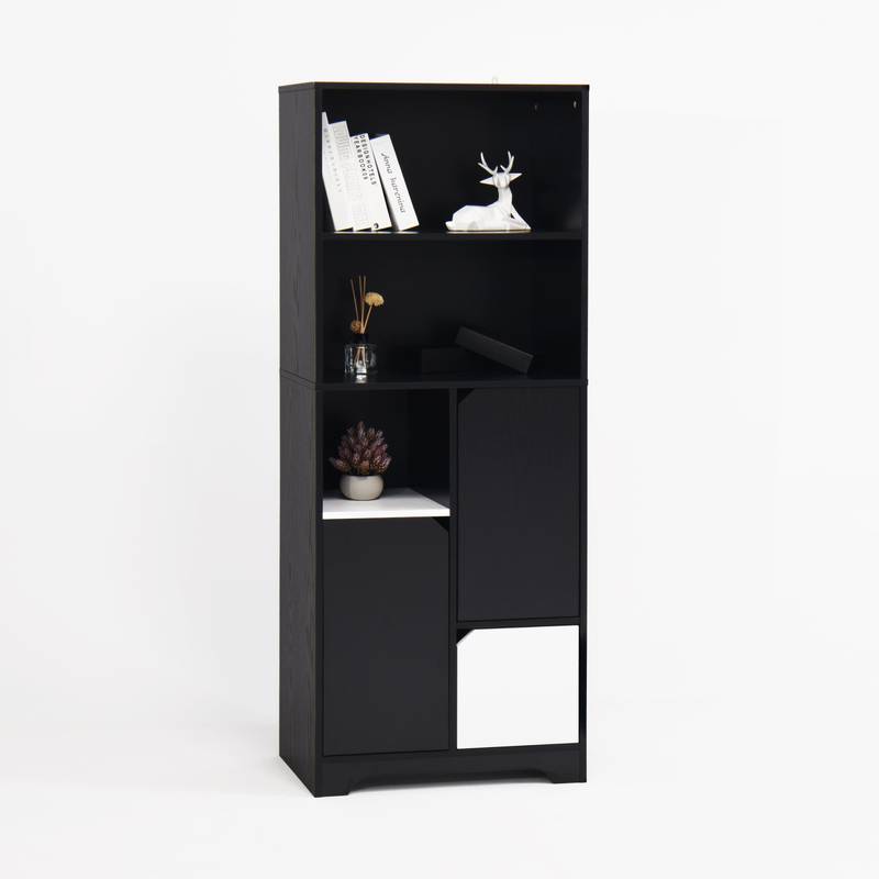 Sleek Storage Bookcase with Doors & Drawer