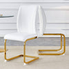 Chic White Arch Dining Chairs - Set of Two with Gold Legs