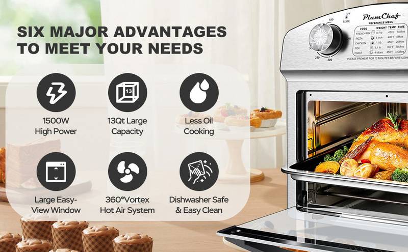 Versatile Silver Convection Oven – Bake, Roast, Toast & More!