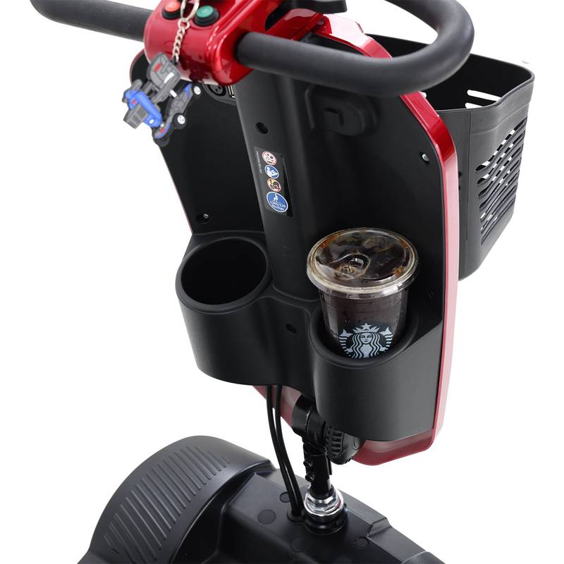 MAX PLUS RED Compact Outdoor Scooter with Basket & USB Charger