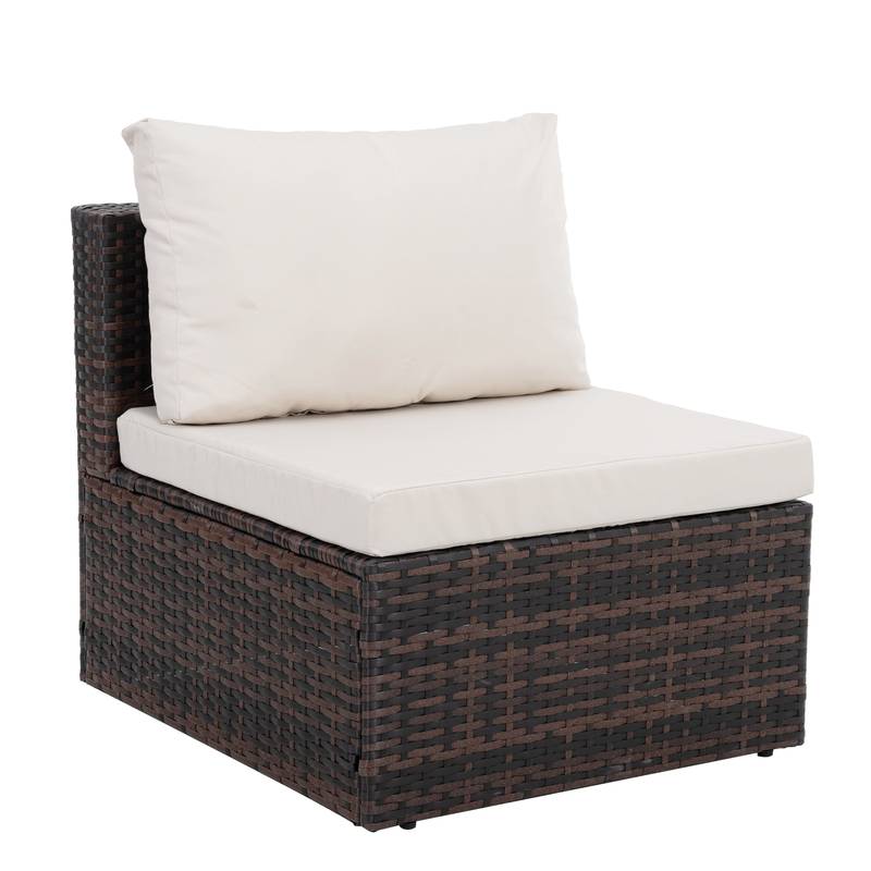 Chic Outdoor Wicker Lounge Set with Glass Table