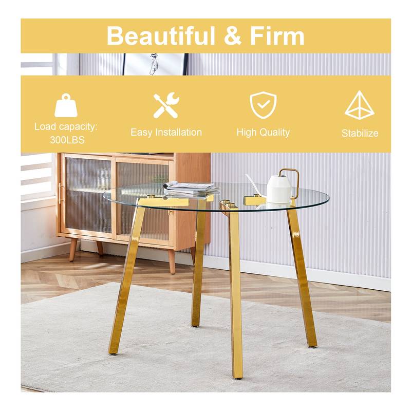 Chic Glass & White Chair Dining Set