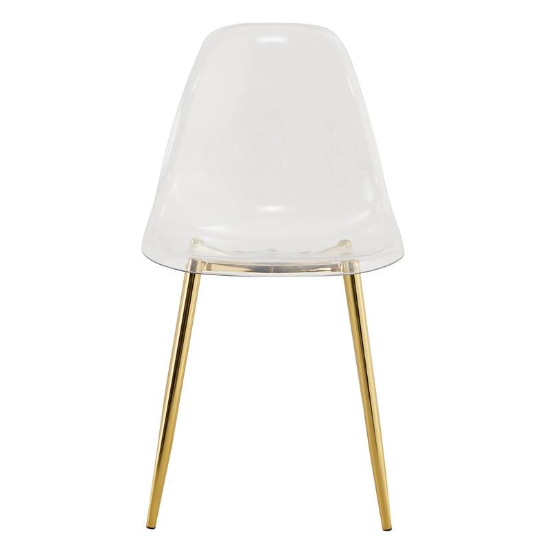 Chic Crystal Dining Chairs - Set of Four with Gold Legs