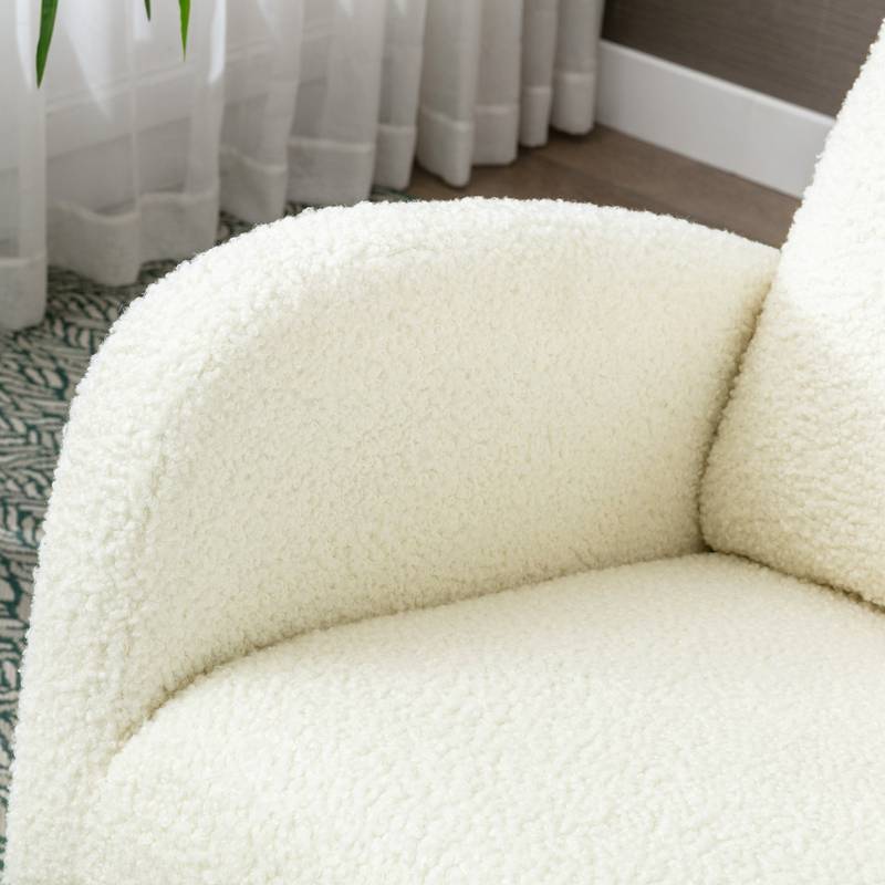 Comfy Rocking Chair with Wooden Legs