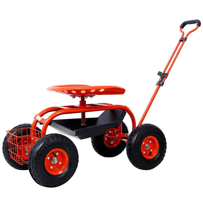 Garden Buddy Scooter: Rolling Seat with Tool Tray and Swivel Convenience