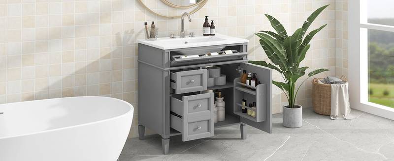 Chic Modern Bathroom Vanity with Stylish Sink and Ample Storage