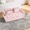 Chic Foldable Sofa Bed with USB & Swivel Stand - Pink