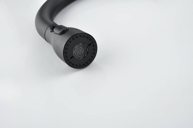 Sleek Matte Black Pull-Down Kitchen Faucet