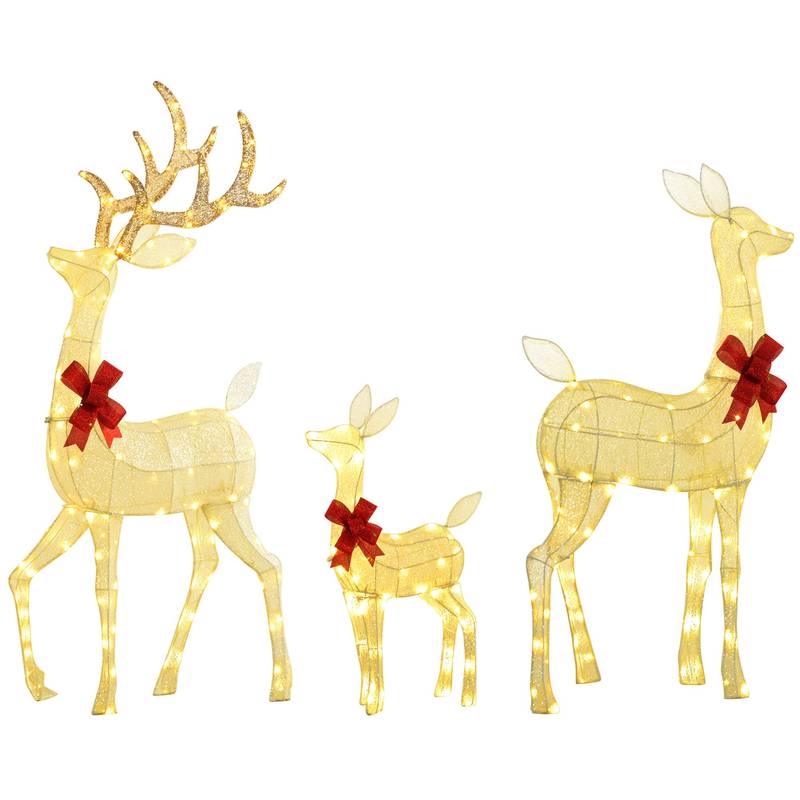Shimmering Christmas Reindeer Family Set