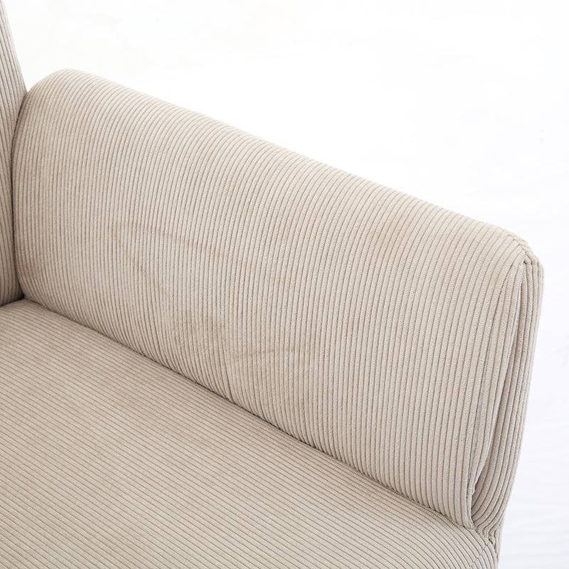 Creamy White Adjustable Corduroy Chair