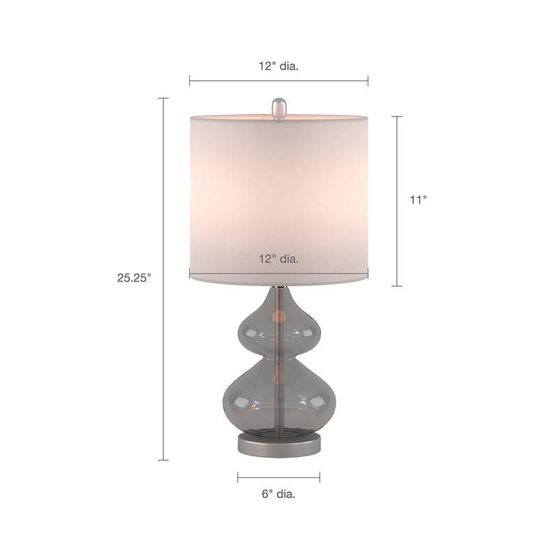 Curvy Glass Table Lamps - Set of Two