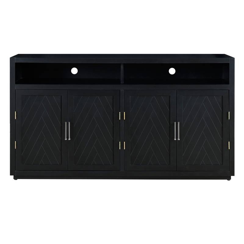 Stylish Black Classic Sideboard with Adjustable Shelves
