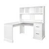 Chic White Desk with Hutch for Home Office