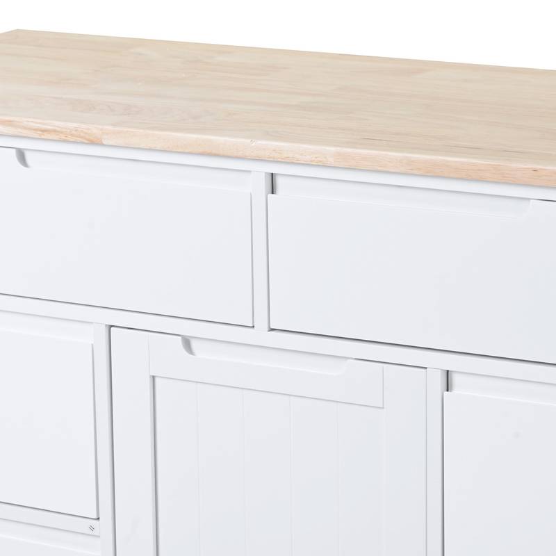 Stylish Kitchen Cart with Wood Top & Easy-Glide Drawers