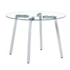 Chic Glass Dining Set with Sleek Leather Chairs