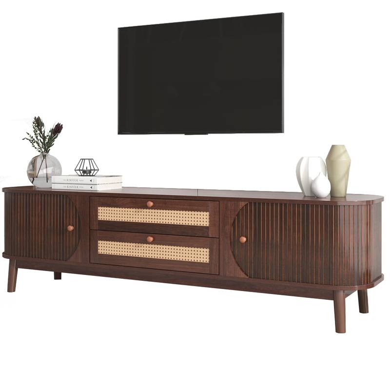 Chic Rattan TV Stand - Modern Farmhouse Style