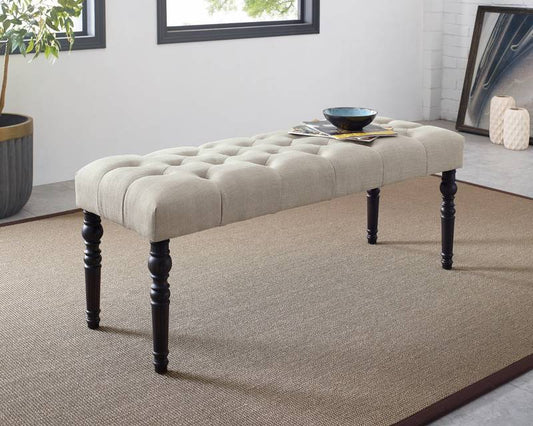 Cozy Tan Tufted Dining Bench