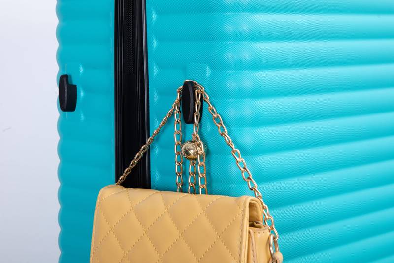 Turquoise Travel Trio: Lightweight Spinner Luggage with Hooks & TSA Lock