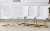 Elegant Arch Dining Chairs - Set of 4 White with Gold Legs