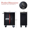 Versatile Double-Door Tool Cart - Black & Red