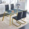 Gleaming Gold Glass Dining Table