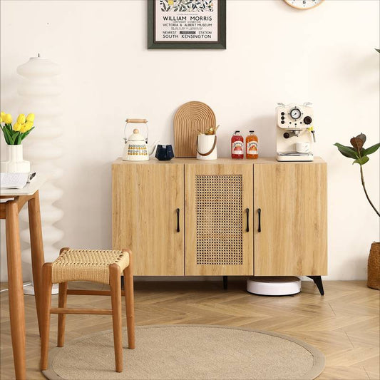 Rattan Charm Storage Cabinet - Stylish & Sturdy for Home or Dining!