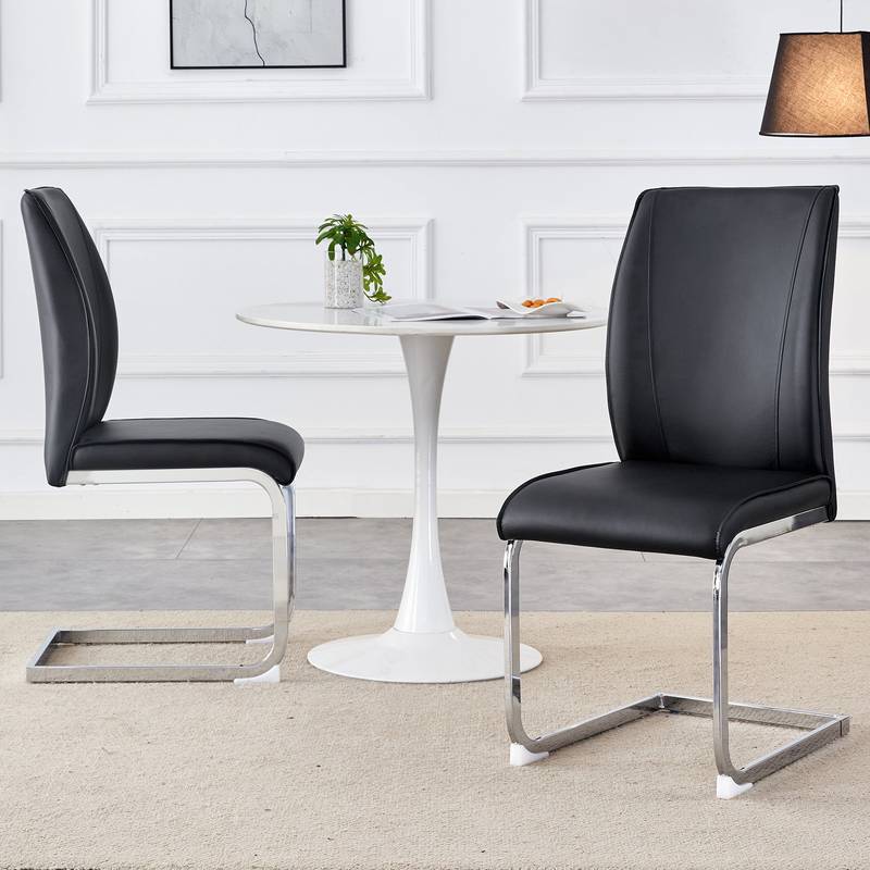 Chic Black Arch Dining Chairs - Set of Two