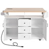 Stylish Rolling Kitchen Island with Drop Leaves and Storage