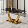 Chic Glass & Gold Dining Table
