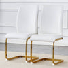 Chic White Arch Dining Chairs - Set of Two with Gold Legs