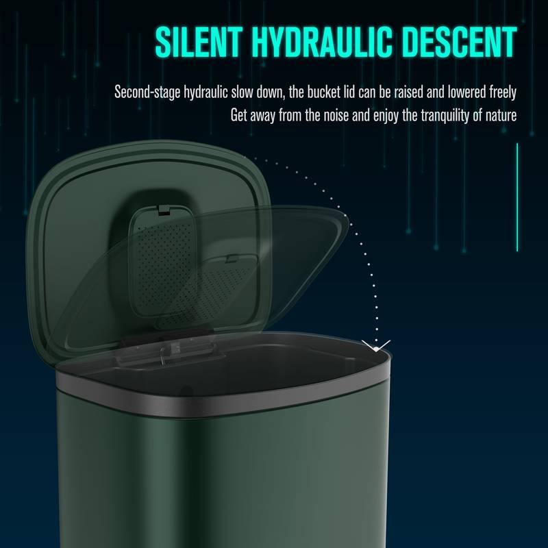 Sleek Soft-Close Kitchen Trash Can with Foot Pedal and Garbage Bags