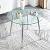 Sleek Silver Round Dining Table