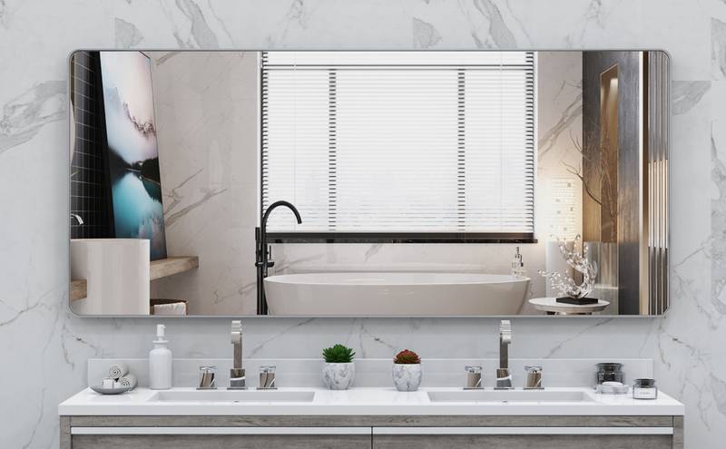 Stylish Full-Length Wall Mirror with Removable Tray