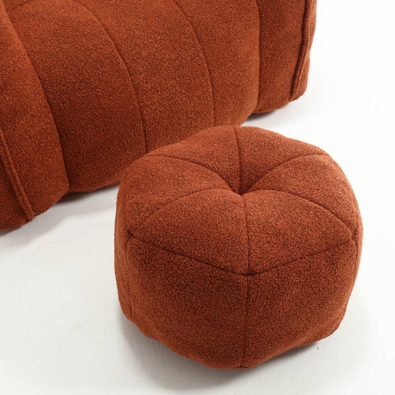 Cozy Foam Bean Bag Lounge Chair with Footstool