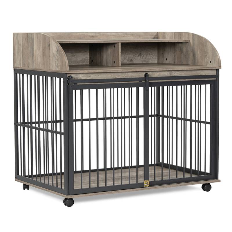 Stylish Sturdy Dog Crate End Table with Storage